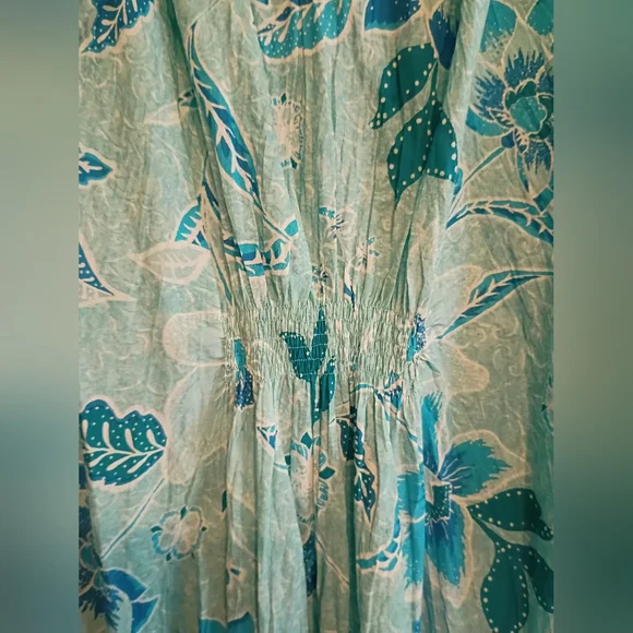 Avenue Size 18 Floral Blue Dress. Cute Ruffle Detail And Tie With Tassel's. - Picture 8 of 12